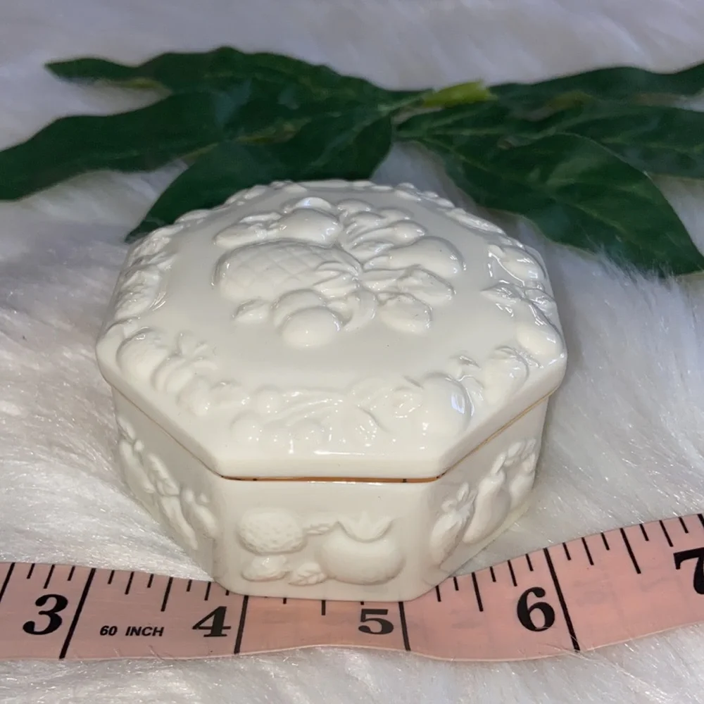 Vintage Lenox Fruits Of Life Handcrafted Porcelain Ceramic Trinket Box